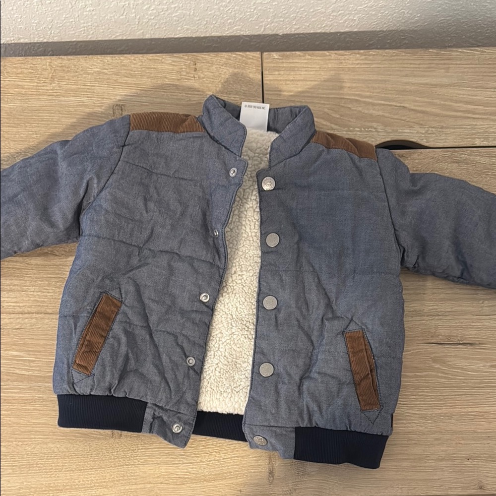 Kids Blue and Brown Jacket SIZE 18 MONTHS